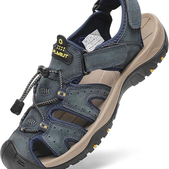 FLARUT US Men's 8.5-10 Blue Outdoor Hiking Sport Sandals Closed Toe Leather Athl - Picture 1 of 6